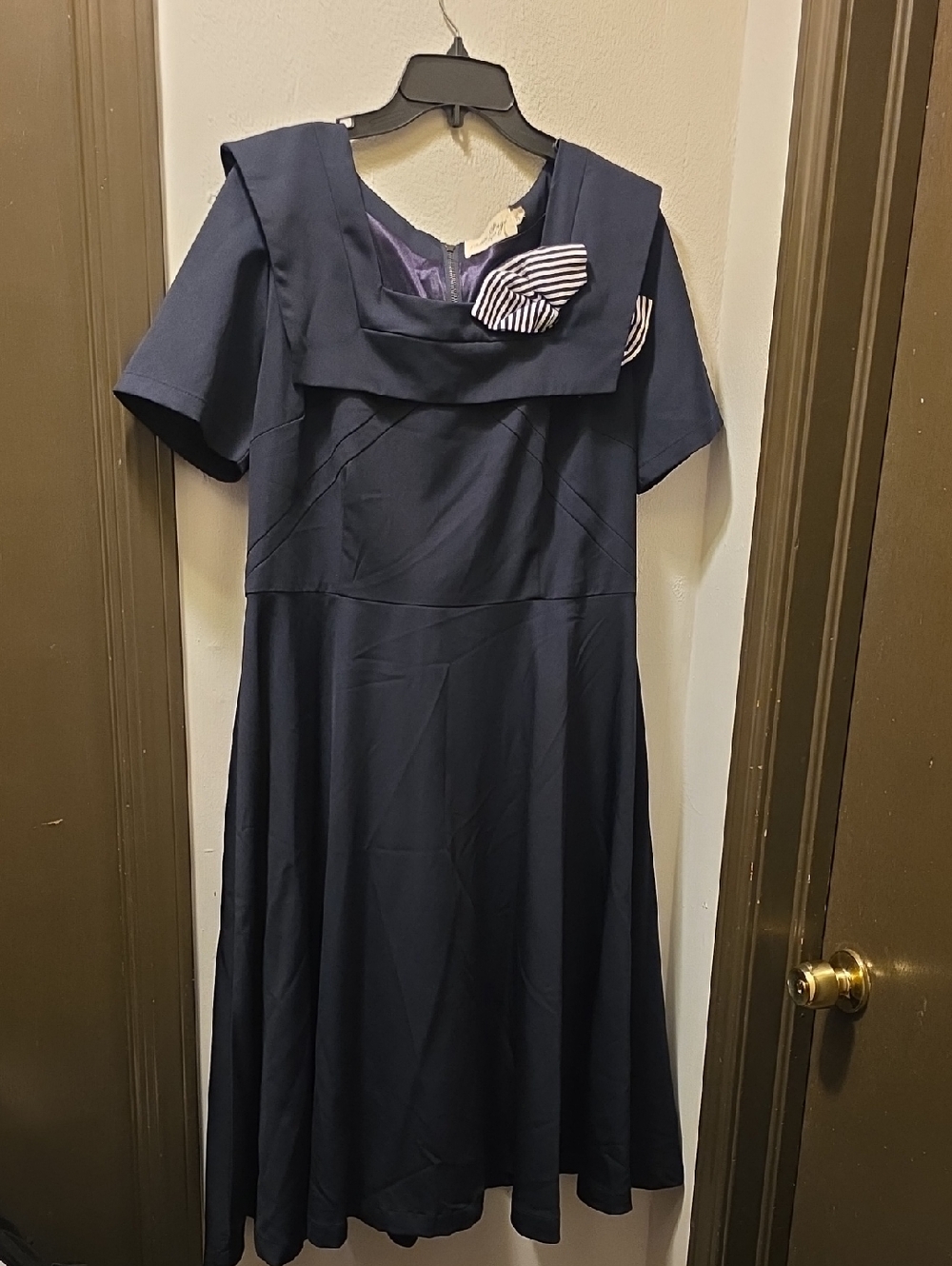 Bettie Page Navy Sailor-Inspired Midi Dress - 3XL. NWOT. Fantastic Dress